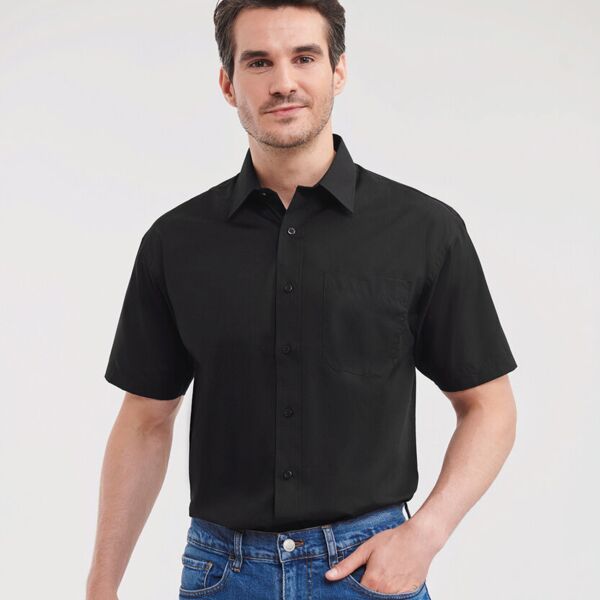 Short sleeve polycotton easycare poplin shirt Thumbnail